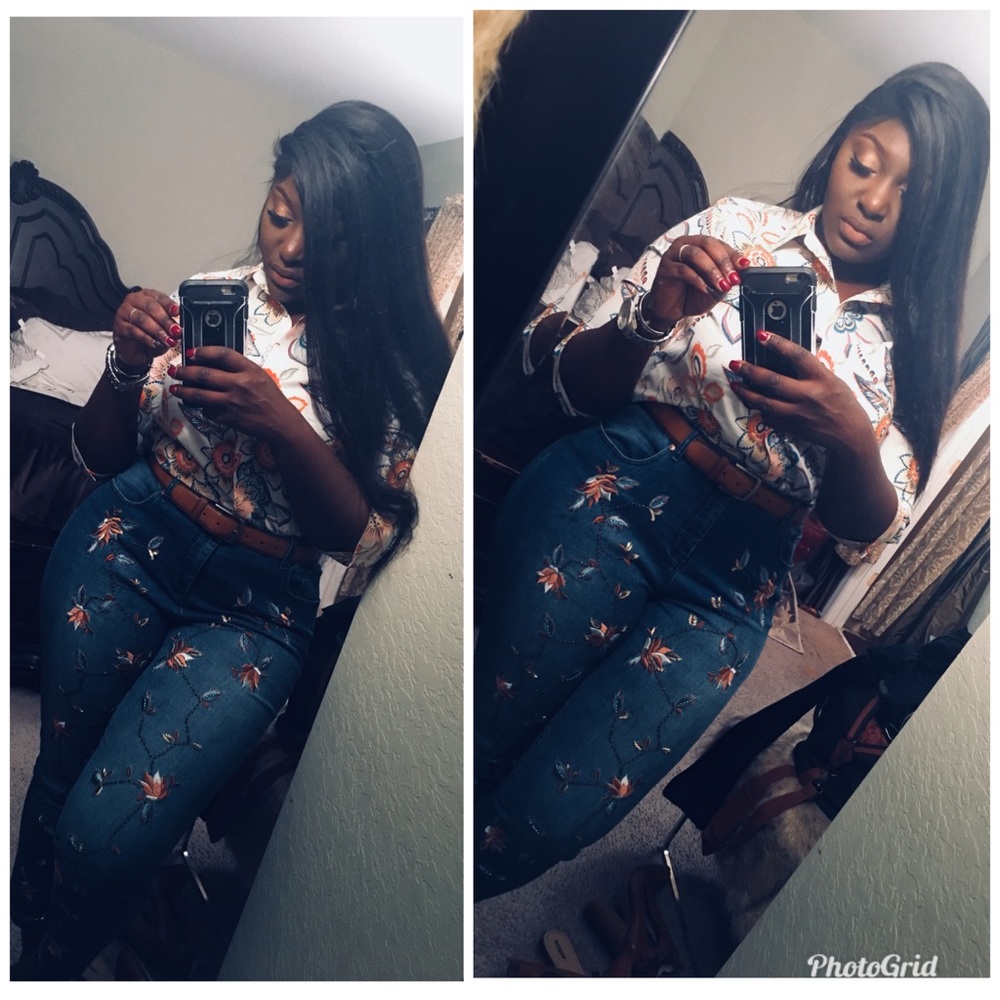 Chico’s blouse and jean set